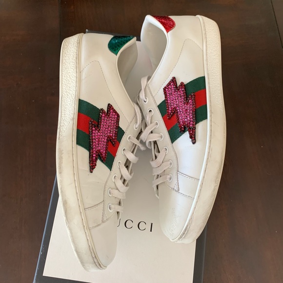 Sold! Gucci ace studded lightning bolt sneakers - Picture 5 of 8